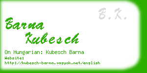 barna kubesch business card